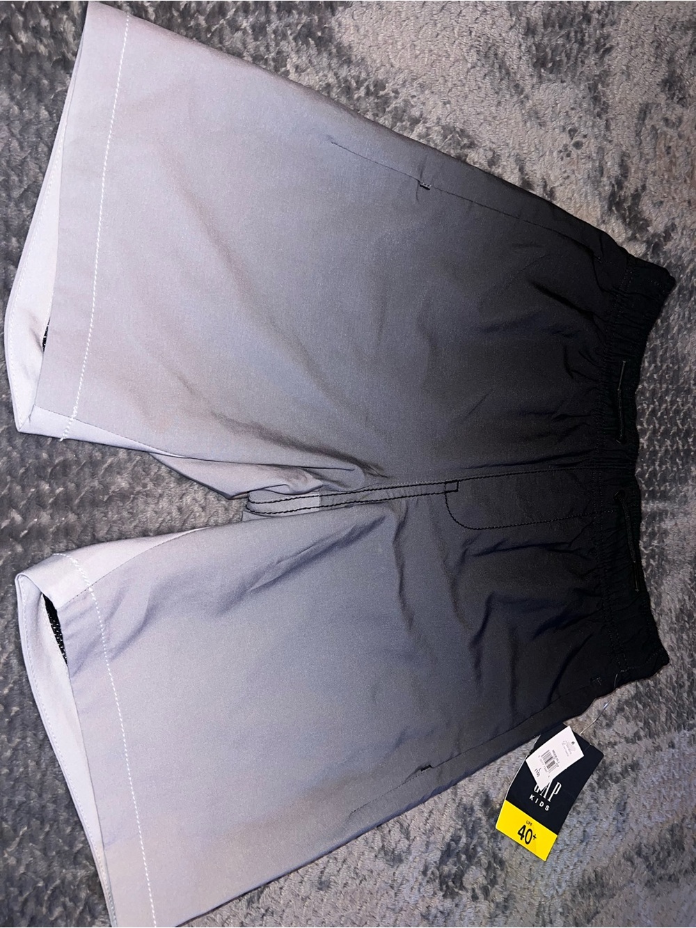 GAP Fit Ombre Gray/Black Swim Trunks, boys Large